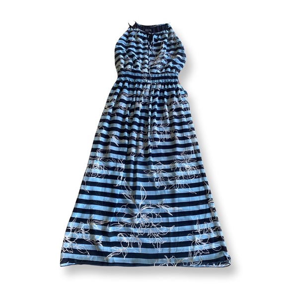 Enfocus Studio Blue Stripes Tropical Maxi Dress - Picture 2 of 4